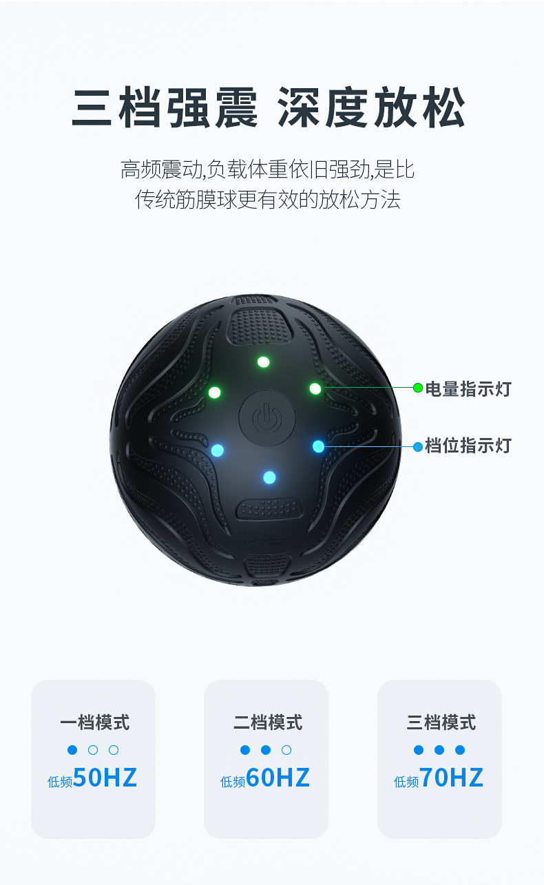 OG-2023筋膜球 | 支持私模开发与品牌定制 | 主打三档高频震动硅胶亲肤便携筋膜球，可贴牌代工