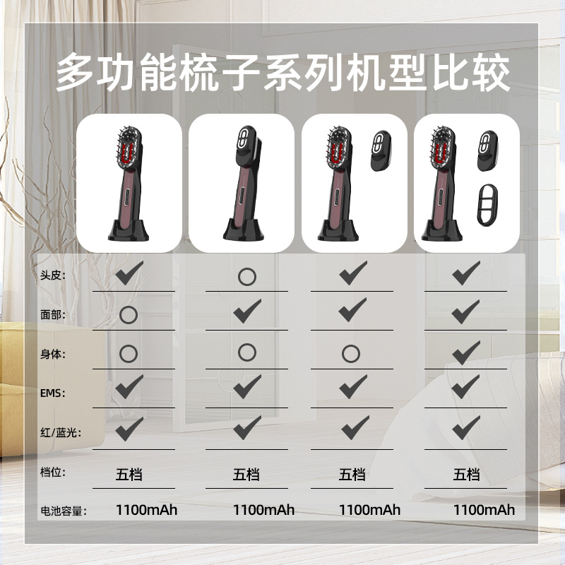 OG-1502磁吸多模块导液健发梳 | 支持私模开发与品牌定制 | 多功能可选+三个梳头全身适用,可贴牌代工 OG-1502磁吸多模块导液健发梳 | 支持私模开发与品牌定制 | 多功能可选+三个梳头全身适用,可贴牌代工