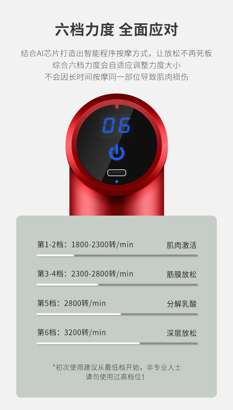OG-720 筋膜枪 | 支持私模开发与品牌定制 | 12.5kg 扭力定制电机,可贴牌代工 OG-720 筋膜枪 | 支持私模开发与品牌定制 | 12.5kg 扭力定制电机,可贴牌代工